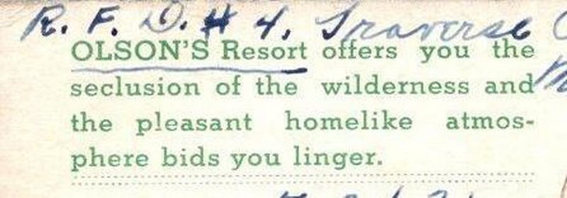 Olsons Resort - Vintage Postcard (newer photo)